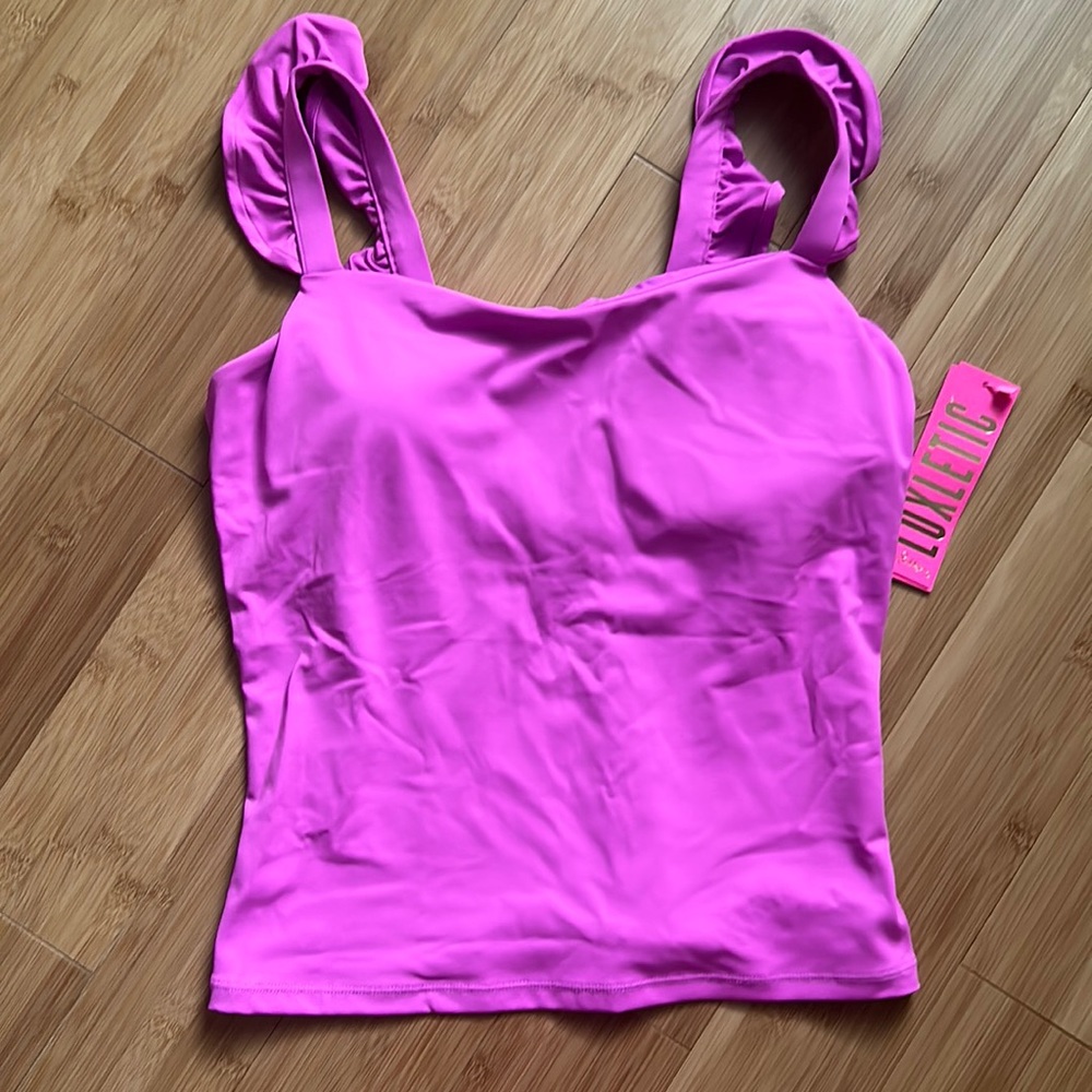 Brand new hot pink Lilly Pulitzer ruffle strap tank